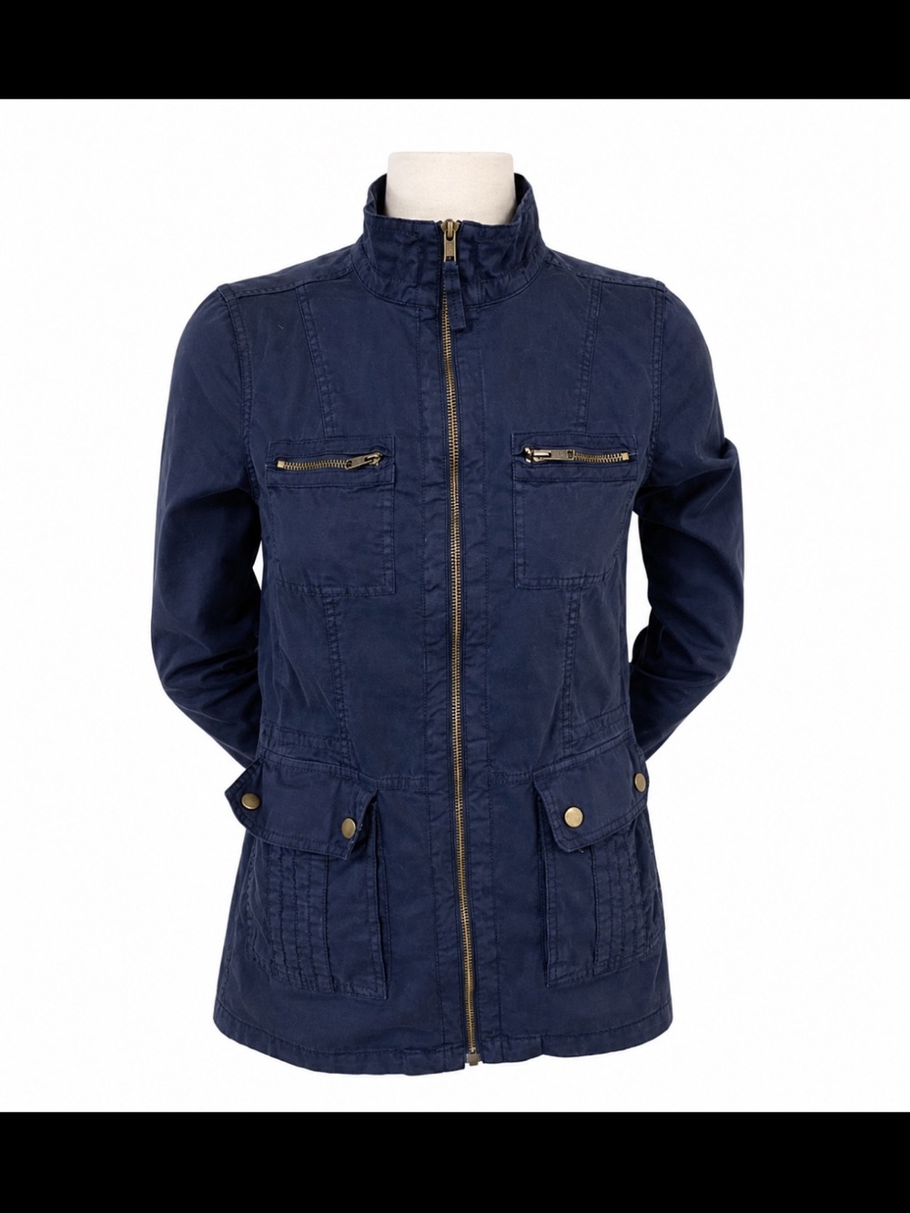 Navy Cotton Utility Jacket
